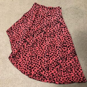 Elegant Pink Leopard print Skirt